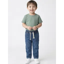 Lil Lollipop Unisex Kids Relaxed Fit Mid-Rise Light Fade Stretchable Jeans-picture-12