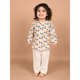 LIL PITAARA Kids Conversational Printed Pure Cotton Kurta & Pyjamas-picture-56
