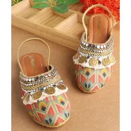 LIL PITAARA Tassel Detailed Jutti - Orange-picture-21