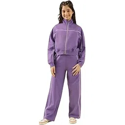 Lil Tomatoes Girls Cotton Fleece Track Suits, LAVENDER, 14-15 Years-picture-30