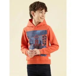 Lil Tomatoes Boys Orange Cotton Fleece Sweatshirt-picture-20