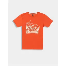 Lil Tomatoes Boys Orange Cotton Printed Tshirts-picture-11