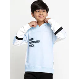 Lil Tomatoes Boys Typography Printed Hooded Pullover image 1