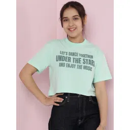 Lil Tomatoes Girls Green Cotton Regular Fit Crop Top-picture-24