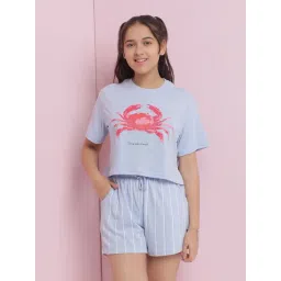 lil tomatoes Li'L Tomatoes Blue Graphic T-Shirt with Shorts-picture-22