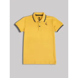 lil tomatoes Li'l Tomatoes Boys Mustard Cotton Regular Fit Polo T-Shirt-picture-11