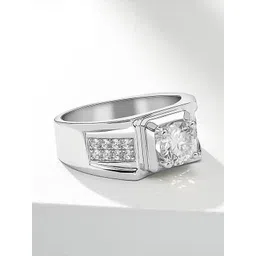 Lila Men Silver-Plated AD Stone-Studded Finger Ring-picture-37