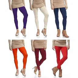 lili Women's Ankle Length Cotton Lycra Legging (Pack of 6, Free Size)-picture-40
