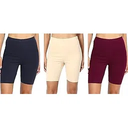 lili Women's Bio-Wash Knee Length Fitness Workout Running Yoga Shorts (Pack of 3)-picture-44
