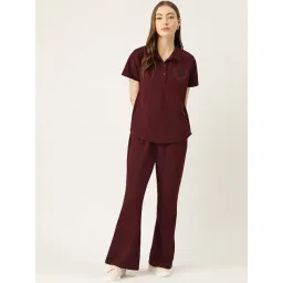 LILL Wine Embroidered T-Shirt With Pants-picture-13