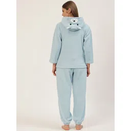 LILL Women Blue Solid Night suit image 4