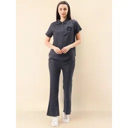 LILL Women Navy Blue Top with Palazzos-picture-32