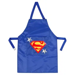 Li'LL Pumpkins Purple Colour SuperGirl Waterproof Apron with Pocket for Eating Meals Drawing Painting cooking Playing - Blue-picture-33