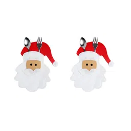 Li'll Pumpkins Santa Cutlery Pocket - White-picture-34