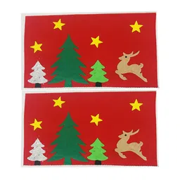 Li'Ll Pumpkins Set Of 2 Tree Felt Table Mat - Red-picture-15