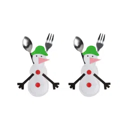 Li'll Pumpkins Snowman Cutlery Pocket - White-picture-21