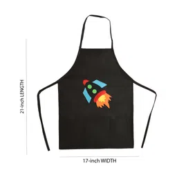 Li'LL Pumpkins Space Apron with Pocket - Black-picture-37