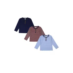 Lilly and Sid Kids Unisex Pack of 3 Striped Organic Cotton Tshirts-picture-24