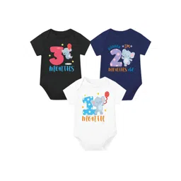 Lillypupp Infants Pack Of 3 Printed Cotton Bodysuits-picture-26