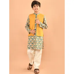 LilPicks Boys Ethnic Motifs Printed Regular Pure Cotton Kurta With Pyjamas-picture-47