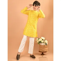 LilPicks Boys Geometric Printed Regular Pure Cotton Kurta with Pyjamas-picture-49