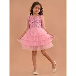 LilPicks Girls Embellished Layered Net Fit & Flare Dress-picture-52