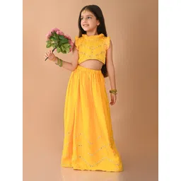 LilPicks Girls Embellished Mirror Work Ready to Wear Lehenga Choli-picture-18