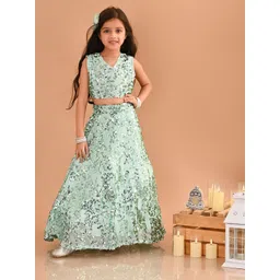LilPicks Girls Embellished Sequinned Ready to Wear Lehenga Set-picture-16