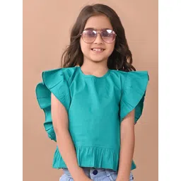 LilPicks Girls Flutter Sleeves Cotton Regular Top-picture-39