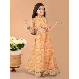 LilPicks Girls Printed Silk Ready to Wear Lehenga with Blouse-picture-22