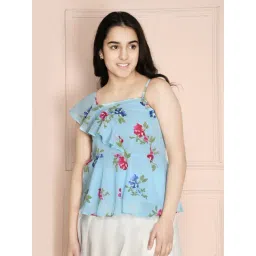 Lilpicks Kids Blue & Pink Floral Print Top-picture-17