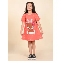 LilPicks Kids Orange Printed A Line Dress-picture-47