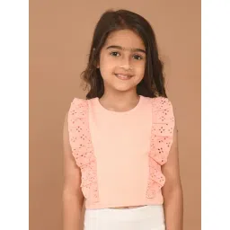 LilPicks Kids Peach Solid Crop Top-picture-28