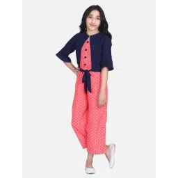 Lilpicks Kids Pink & Navy Printed Jumpsuit-picture-28