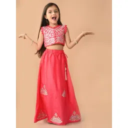LilPicks Kids Pink Embellished Lehenga with Choli-picture-35