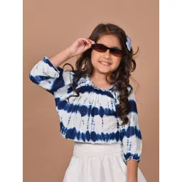LilPicks Kids White & Blue Printed Top-picture-15