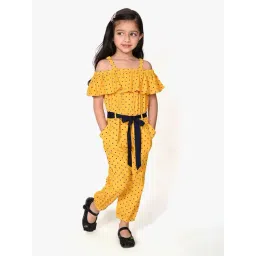 Lilpicks Kids Yellow Printed Jumpsuit-picture-27