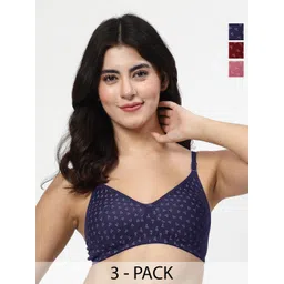 LILY Abstract Printed Pack Of 3 Full Coverage T Shirt Bra-picture-35