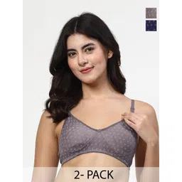 LILY itida Pack Of 2 Full Coverage Seamless Non Padded T-shirt Bra-picture-11