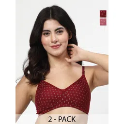 LILY Pack Of 2 Print Full Coverage Non Padded All Day Comfort T-shirt Bra-picture-18