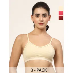 LILY Pack Of 3 Women Full Coverage Non Padded Non-Wired Regular Beginners Bra stropsyliad-picture-39