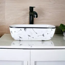 lily Premium Quality Attractive Ceramic Glossy Art Basin For Bathrooms & Living Room AR-08 [18 x 13 x 5]INCH Table Top Basin-picture-34