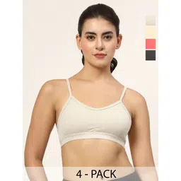 LILY Stropsyliad Pack Of 4 Full Coverage Non Padded Seamless Running Sports Bra-picture-37
