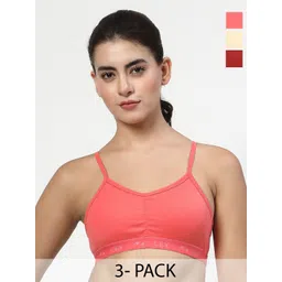 LILY Tropsyliad Women Pack Of 3 Cotton Full Coverage Non Padded Workout Bra-picture-19