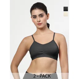 LILY Women Pack Of 2 Solid Full Coverage Non Padded Non Wired Regular WorkoutBra-picture-28
