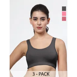 LILY Women Pack Of 3 Full Coverage Non Padded Non-Wired Regular Workout Bra stropsyttak-picture-31
