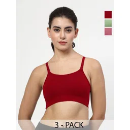 LILY Women Pack Of 3 Full Coverage Non Padded Workout Bra-picture-23