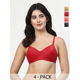 LILY Women Pack of 4 Full Coverage Lightly Padded and Non-Wired Bra-picture-22