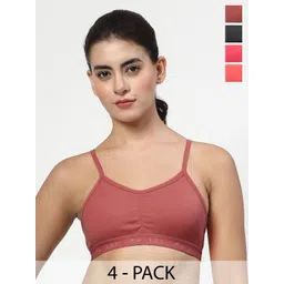 LILY Women Pack Of 4 Solid Bra Full Coverage-picture-33