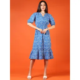 LIMEROAD Ethnic Printed V-Neck Ethnic Dress-picture-23